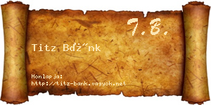 Titz Bánk névjegykártya